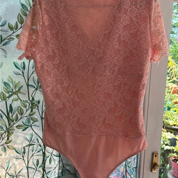 SHEIN‎ Blush Lace Bodysuit - Picture 2 of 3